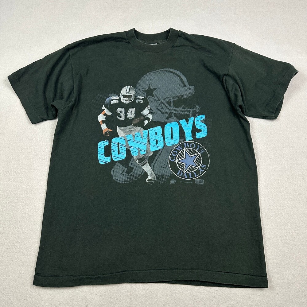 Vintage Dallas Cowboys Shirt Men Extra Large Black Salem Sportswear Football 90s